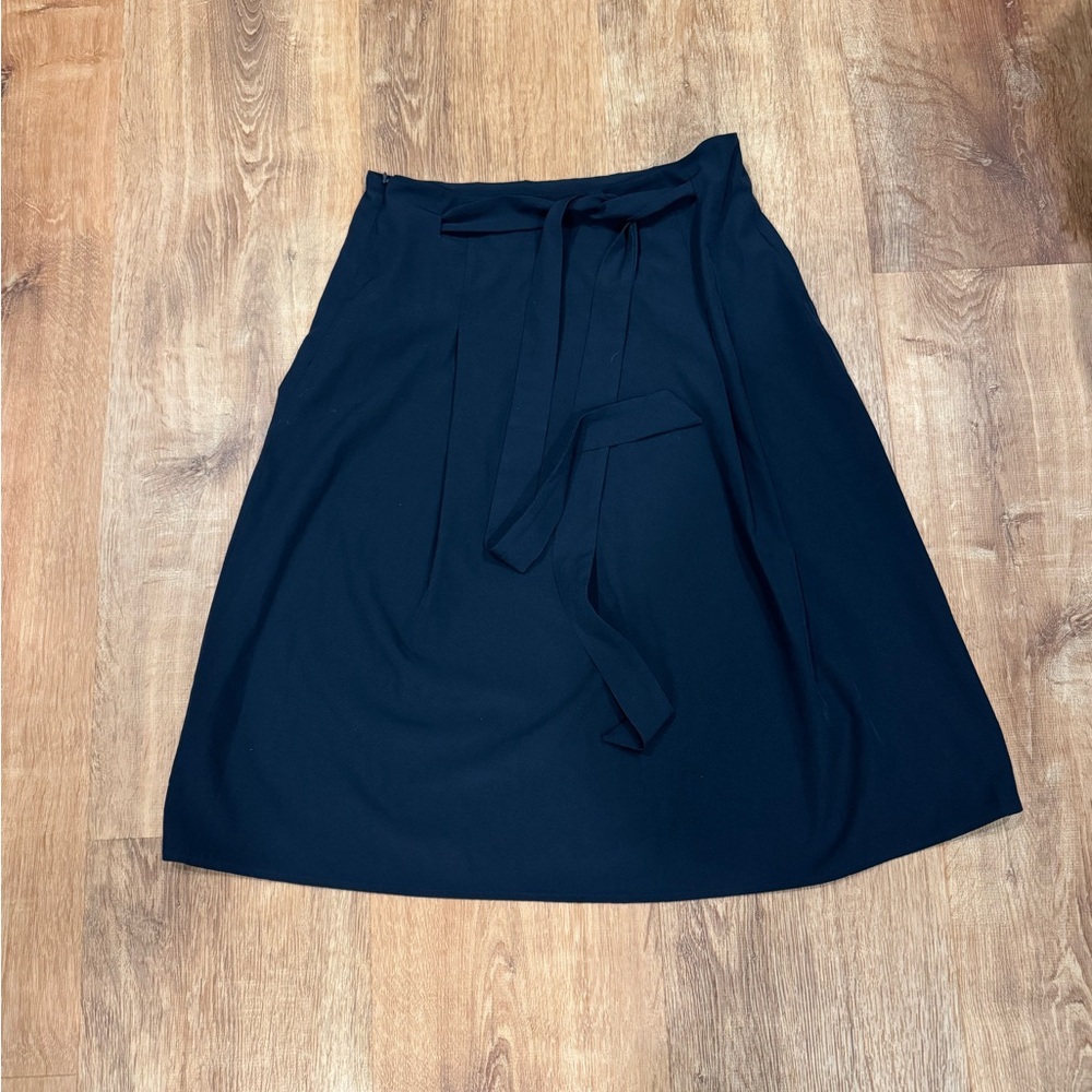 SHEIN Navy A-Line Skirt with Tie
